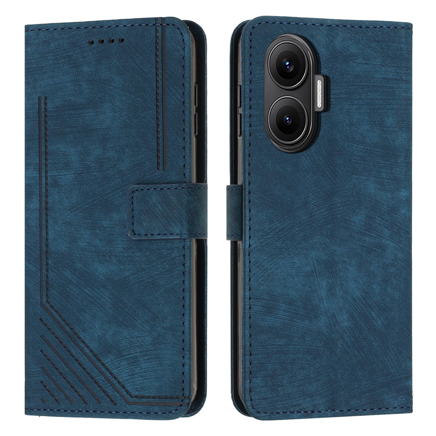 

For Xiaomi Redmi Turbo 4 Pro 5G/Xiaomi Poco F7 5G Stand Case Imprinted Lines Leather Phone Cover D