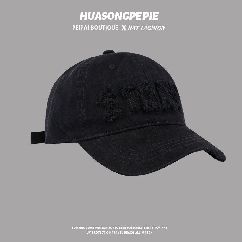 

Spring and Summer New Baseball Cap Women s Patch Easiest for Match Face-Looking Small Peaked Cap Wide Brim Plaid Sun Protection Hat Casual Peaked Cap C3604 Black