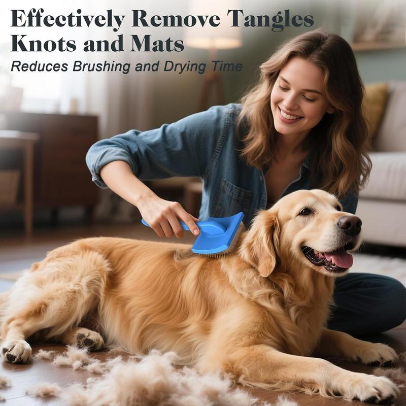1set Dog Slicker Brush for Grooming Dematting Comb for Poodles Bichon Puppy Cat Hair Remover Brush