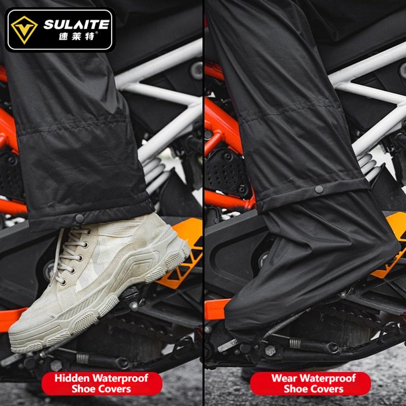SULAITE Motorcycle Rain Suit Men Women Rain Gear Waterproof Protective Rain Coat with Pants 2 Pieces Breathable Outdoor