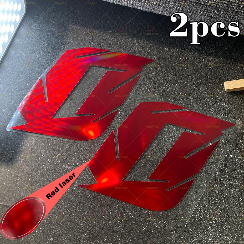 2 Stück Roter Laser Motorradnummer Aufkleber Wasserdicht für Motorradhelm Verkleidung Kraftstofftank Roller Karosserie Universelle Vinyl Aufkleber