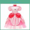 Super Mario Prinsesse Peach Tegneserie Rollespil Kostume Halloween Cosplay Kjole