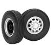 2Pcs Aluminium Alloy 10 Holes Hub with Tyre Skin Front Tire for Tamiya Truck 114 RC Part