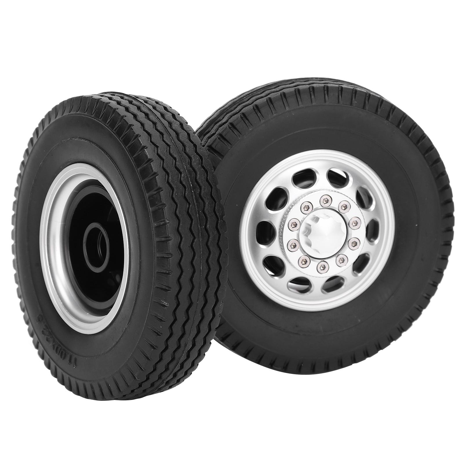 

2 шт. Сплав алюмінію 10 отворів Маточина з покришкою Передня шина для вантажівки Tamiya 114 RC Деталь