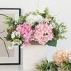 Plastic Hydrangea Flowers Realistic Flower Arrangement  Home Hotel Table Decor