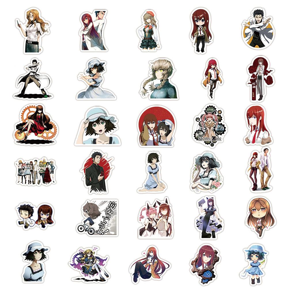 10/30/50pcs Anime Steins Gate Game Stickers Cartoon Makise Kurisu Shiina Mayuri Sticker Scrapbook Luggage Phone Graffiti Decals