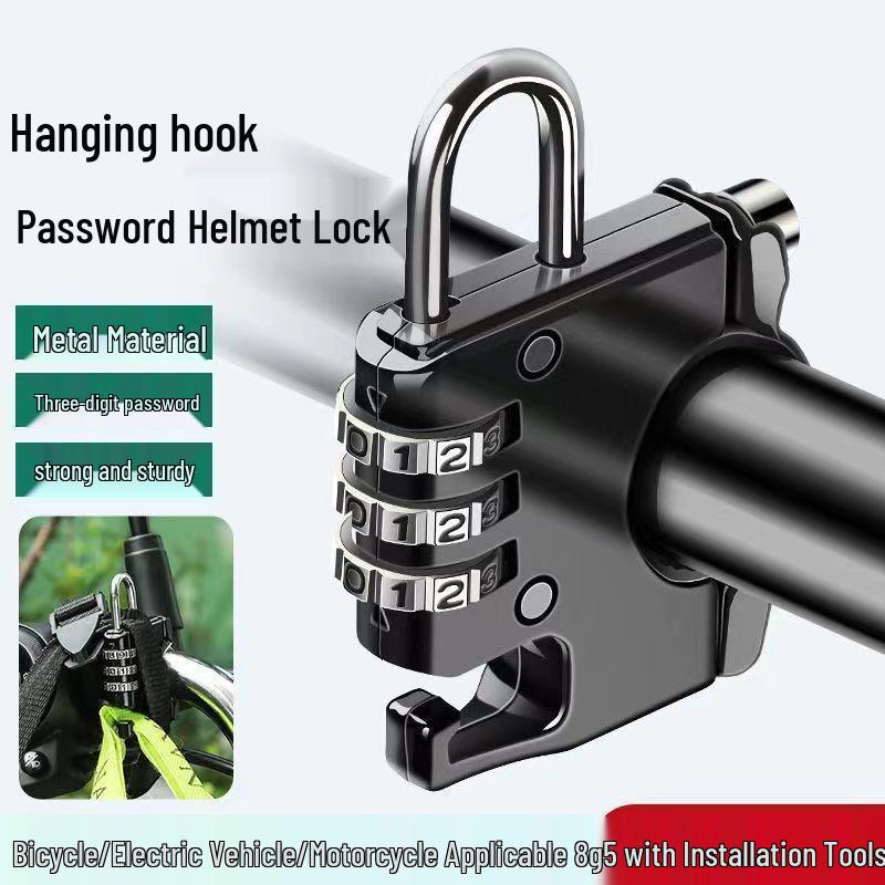 Electric Vehicle & Bicycle Anti-theft Helmet Hook Lock