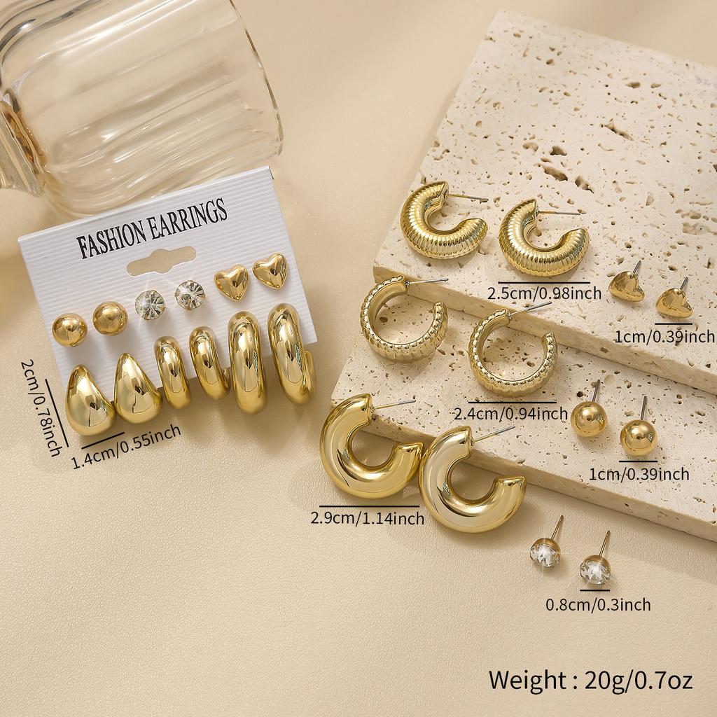 Hot-selling premium earrings, love water drop women's earrings set, multiple pairs of CCB twist earrings.