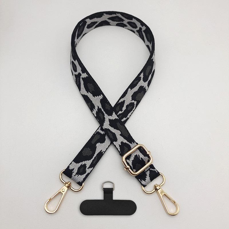 Retro Leopard Print Mobile Phone Bag Lanyard Adjustable Length Crossbody Neck Rope Anti-drop Universal Luggage Shoulder Strap