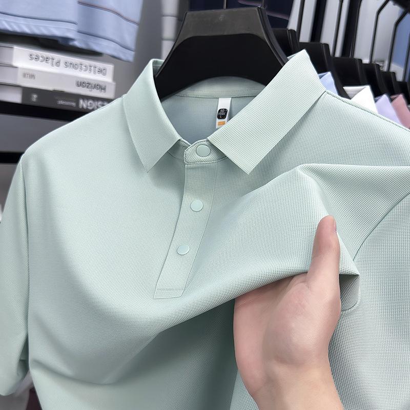 Lapel Collar Short Sleevepolo7 ABusiness Loose Fit T-Shirt