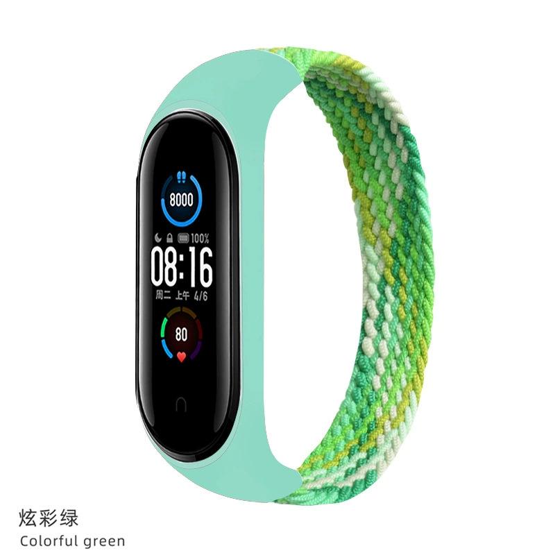 

Браслет для Xiaomi Mi band 6 7 Ремешок Нейлоновый плетеный solo loop pulseira браслет Miband5 Ремешок на запястье ремешок Mi band 5 4 3 6 correa For Mi band 7&L (170mm-180mm)