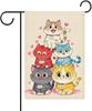 Cute Cat Pile with Love Hearts Garden Ag 12x18 Inch, Double Sided Outdoor Sign for Home Farmhouse Yard Decoration F IIC