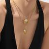 5A Zircon Sun Pendant Necklace, 18k Gold-Plated Stainless Steel