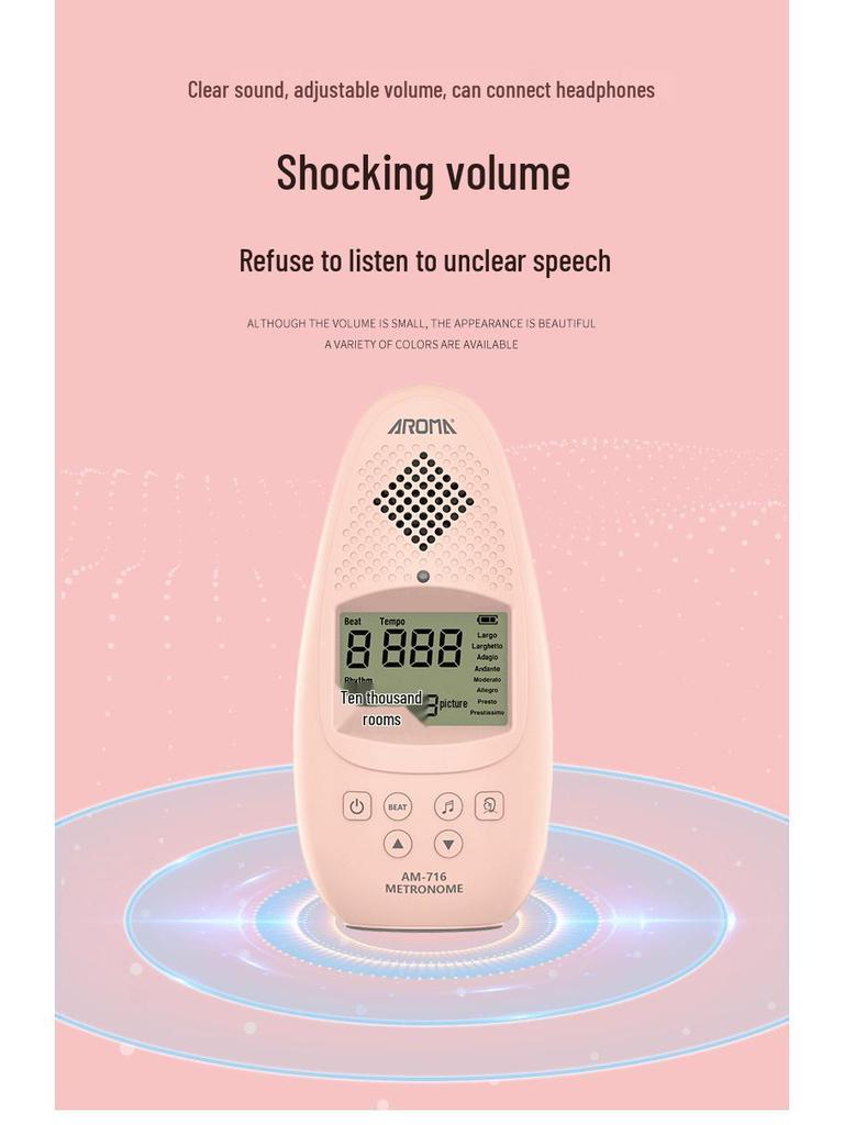 Anoma AM-716S Rechargeable Vocal Metronome for Piano, Guitar, and Drum Kit.