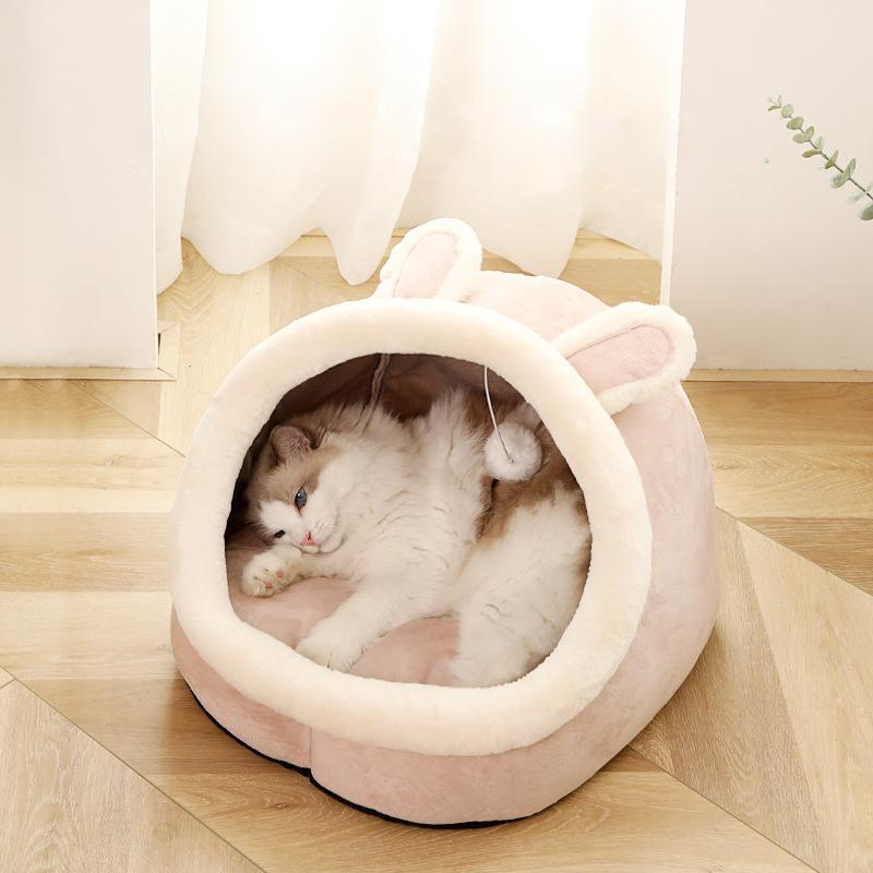 

Pet Tent Cave Bed Suitable For Cats Small Dogs Self-Warming Cat Tent Bed Cat Hut Comfortable Pet Sleeping Bed Foldable Removable Washable Decor S