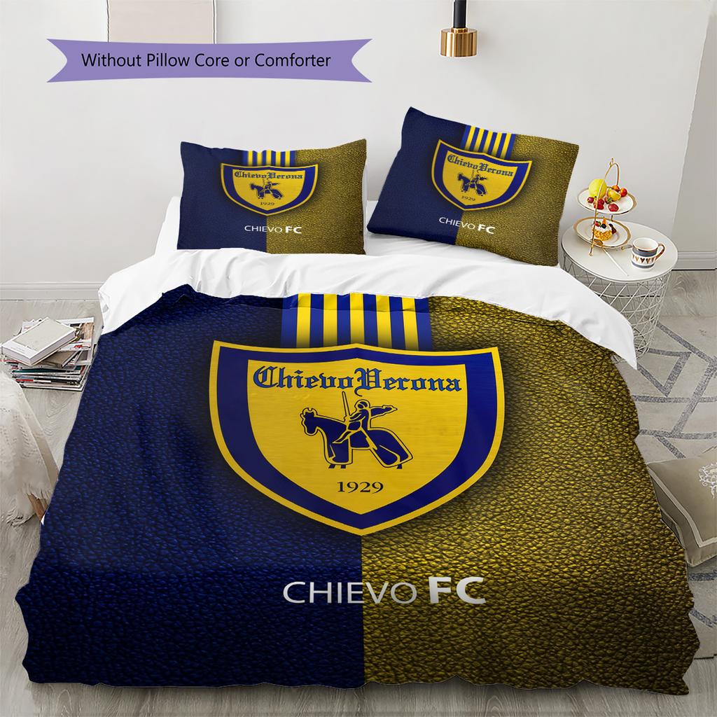Hellas Verona FC Pattern Bedding Quilt Set Home Decoration Gift (1 * duvet cover + 2 * pillowcase without core)