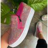 Ladies Flat Casual Single Shoes Fashion 2024 Autumn Rhinestone Bling Sewing Platform Loafers Luxury Shoes Comfortable Shoes
