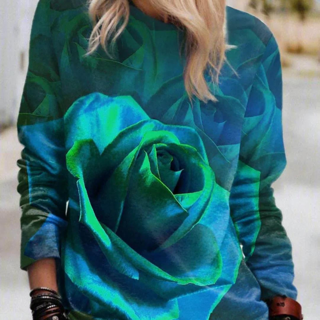 

XS-8XL Женская модная одежда с круглым вырезом и длинными рукавами, женские рубашки с принтом в виде 3D-деревьев и растений, свободные футболки, хлопковая блузка-пуловер L