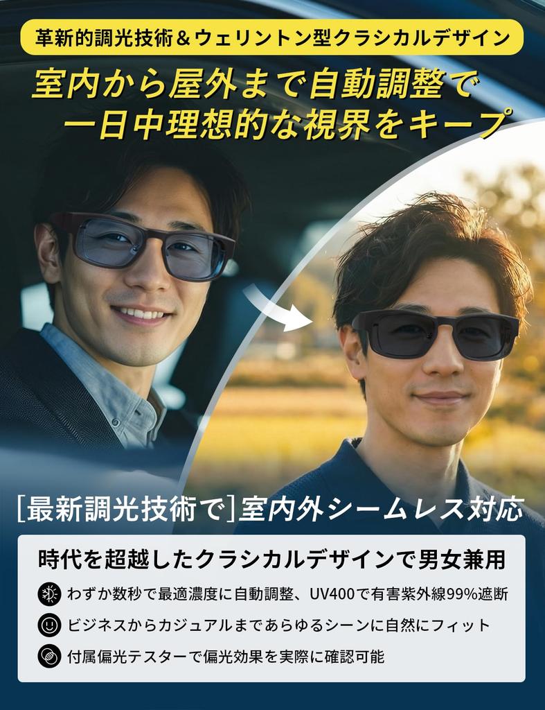 [TINHAO] Over Sunglasses, Wellington Type, Photochromic Polarized Lenses, Available In