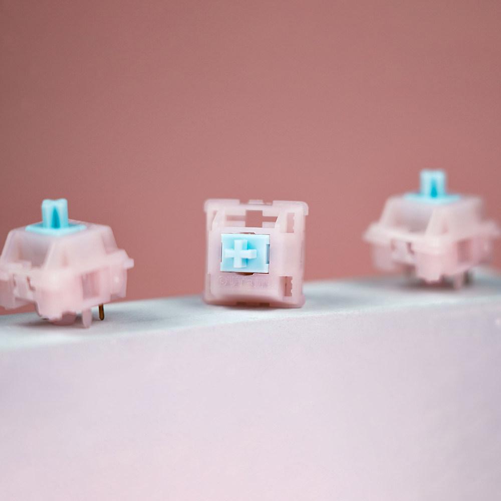 Outemu Kitty Silent Switch 5Pin Taktil 52gf Mechanische Tastatur Stummschalter Rosa Milchgehäuse Fabrikgeschmiert Hervorragendes Gefühl Benutzerdefiniert