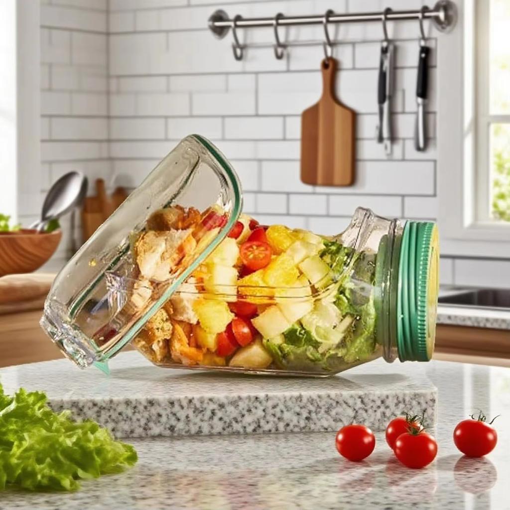 New Leakproof Salad Container Plastic Salad Pod Portable Breakfast Fruit Storage Box Keep Fresh Organizer for Picnic Home Office