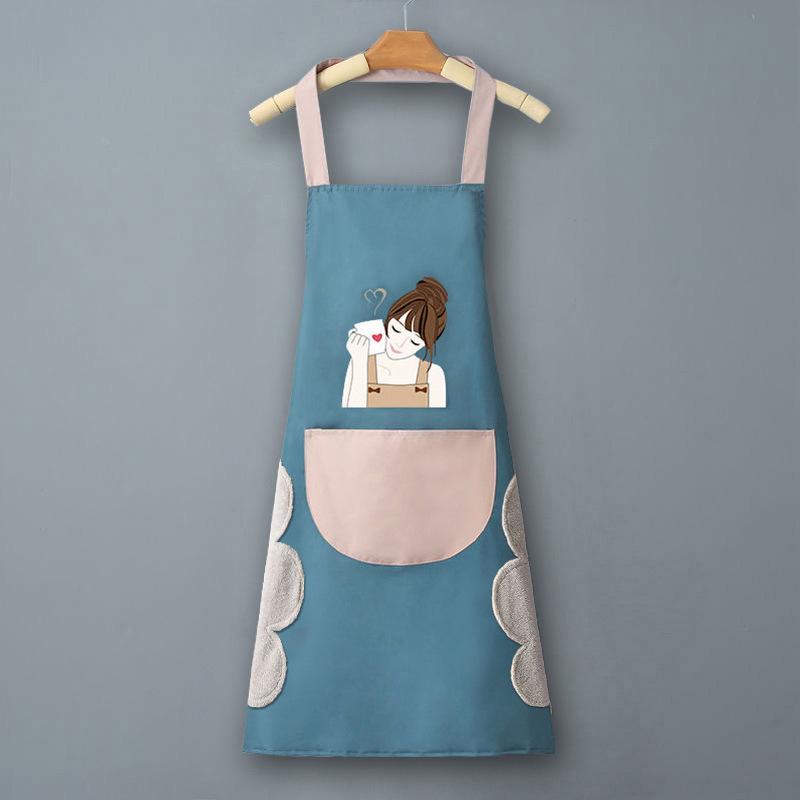 Waterproof & Oil-Proof PVC Logo Apron with Waistband for Kitchen and Catering