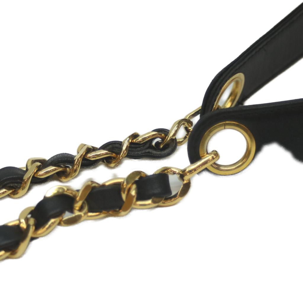 CHANEL No. 5 Black Bicolor Lamb GHardware 2-Way Vanity Shoulder bag blackUsed