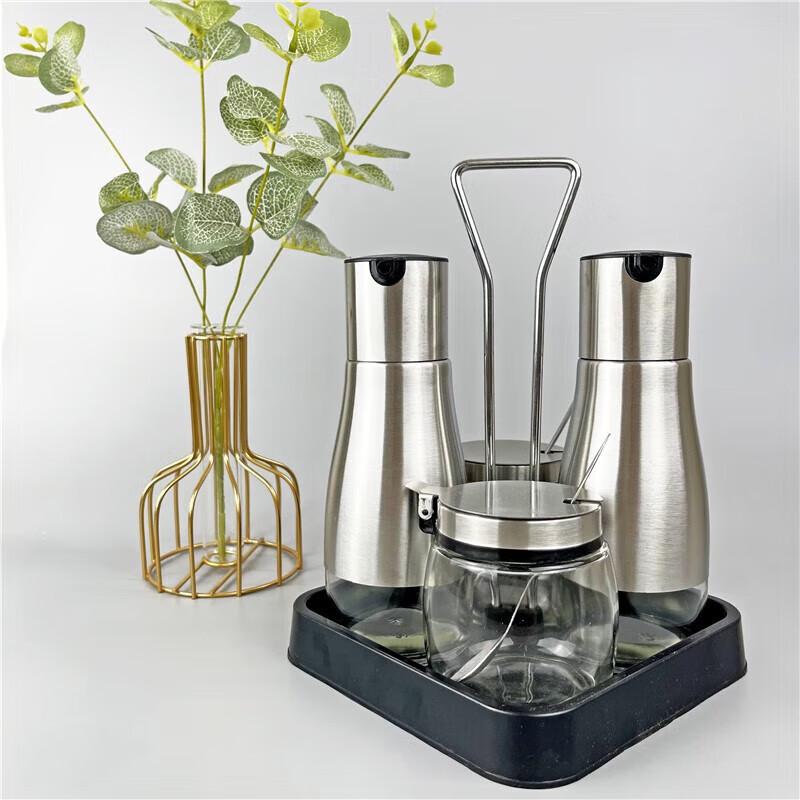 Stainless Steel Glass Seasoning Jar & Bottle Sets