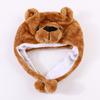 Plush Winter Animal Hat Warm Winter Hood for Adults Bear Earflap Hat Pom Costume Accessory Party Ski Cap