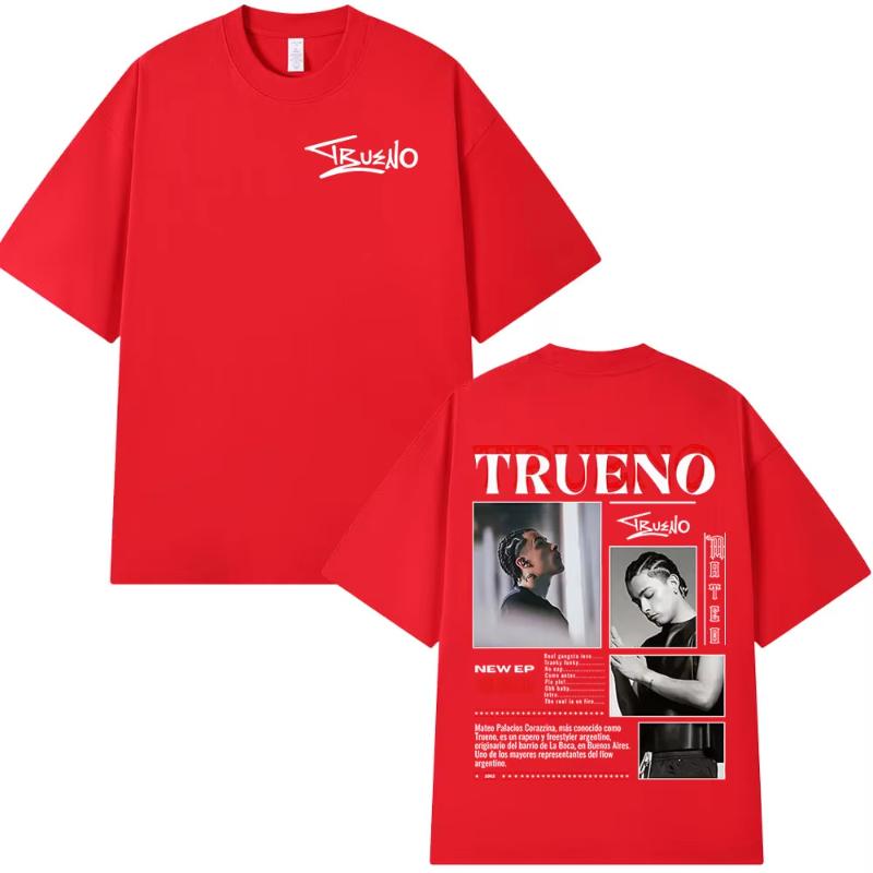 Rapper Trueno Album Tour 2025 Tshirt Unisexs Unisex Clothing Fashion Short Sleeve T Shirt Streetwear Cotton Loose Tshirts Unisex