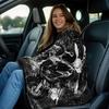 Motorcycle Rider Dirt Bike Action Fleece Blanket Black White Graphic Throw Blanket Biker Theme Soft Plush Bedding Gift for Men