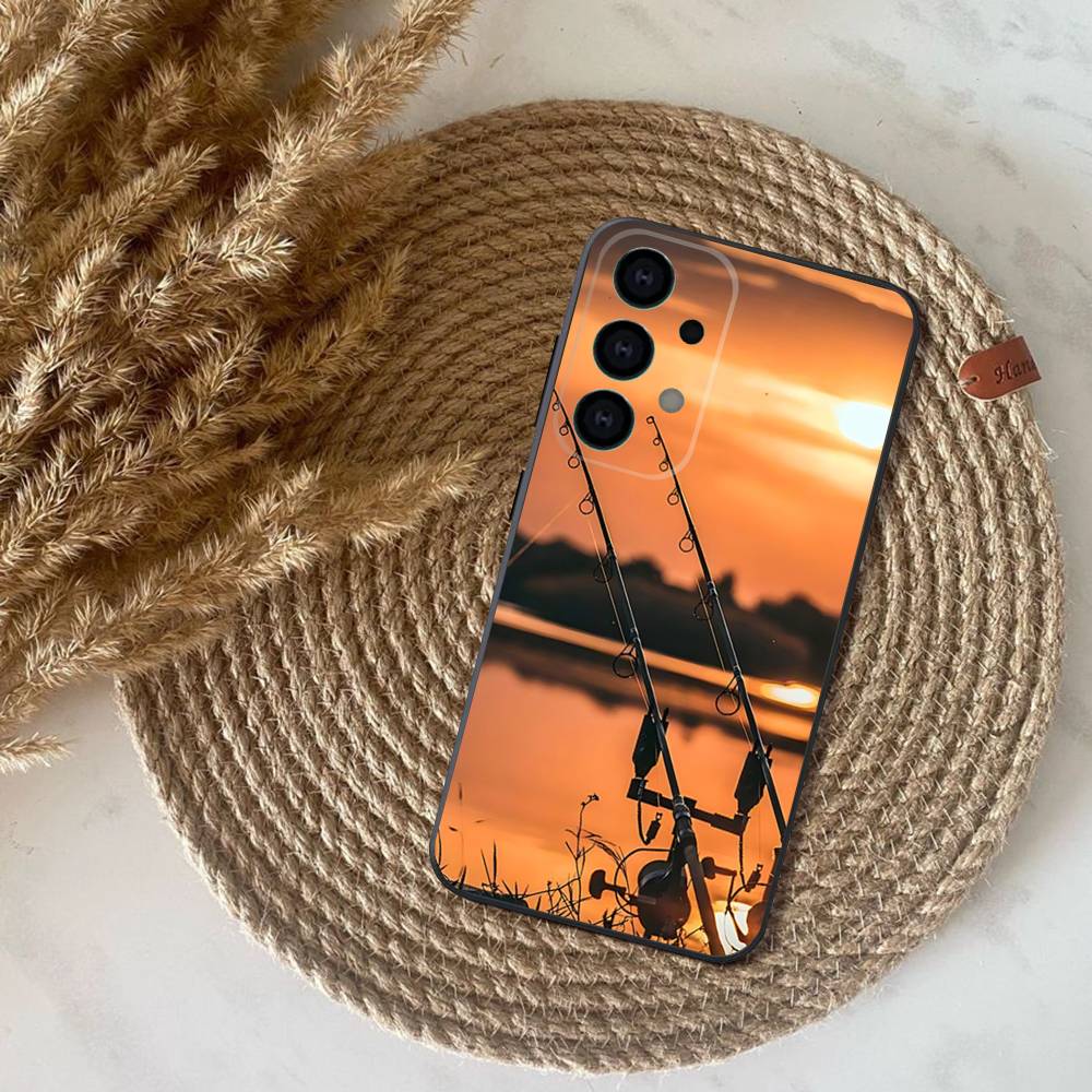 Carp Fish Fishing rod coque Phone Case For Samsung S25,S24,S21,S22,S23,S30,Ultra,S20,Plus,Fe,Lite,Note,10,9,5G Black Cover