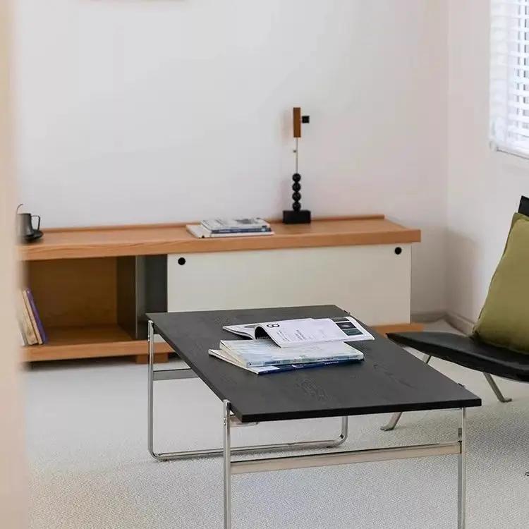 Light luxury and simple stainless steel tea table for home living room and small tea table