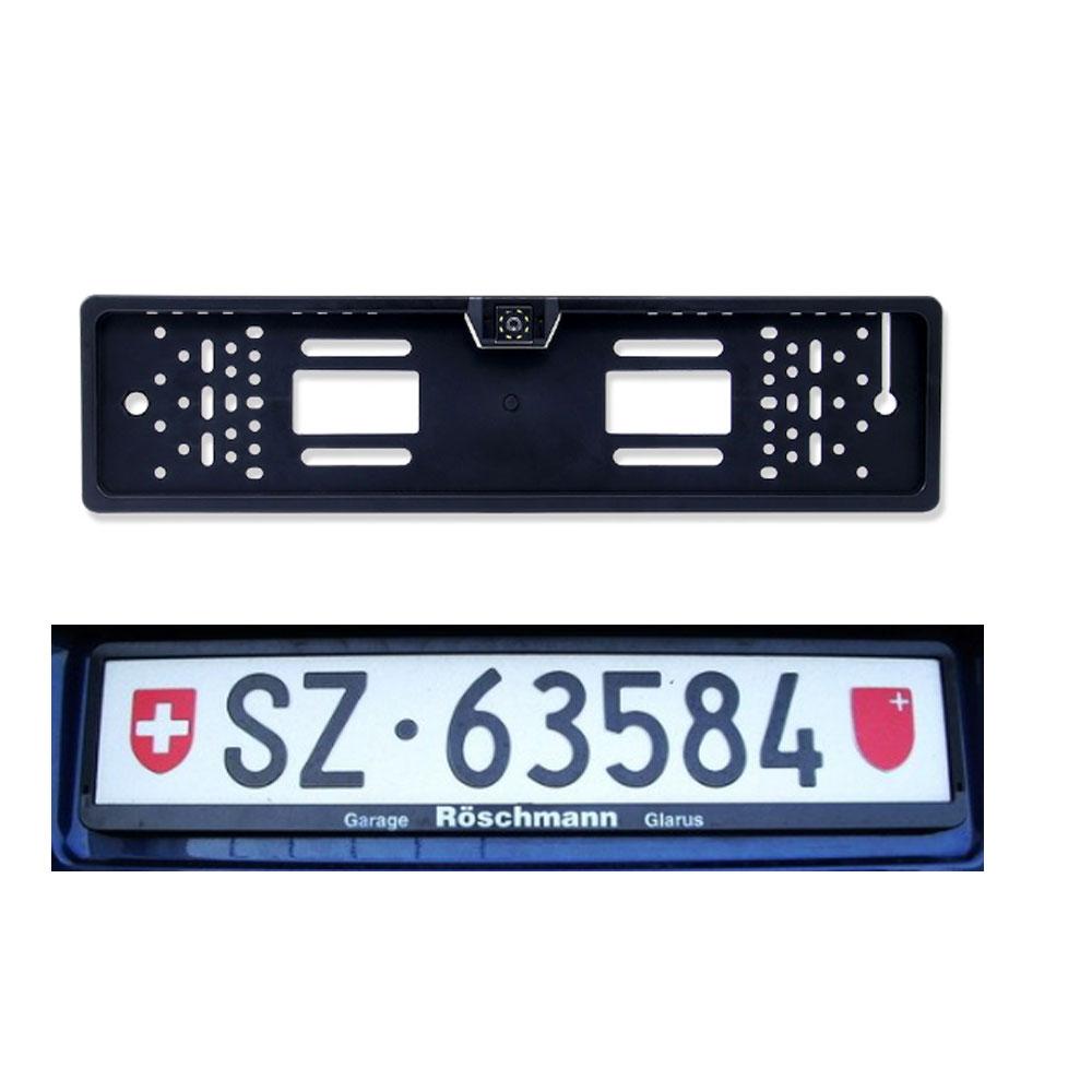 EU European License Plate Frame with Camera Waterproof Night Vision Reverse Backup for Parking