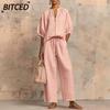 Women's Fashion Casual 3/4 Sleeves Pants Suits