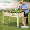 331 lb Ccity Wooden Raised Garden Bed with Legs 48x24x31 in Elevated Reinforced Large Planter Box for Vegetable Flower Herb Out