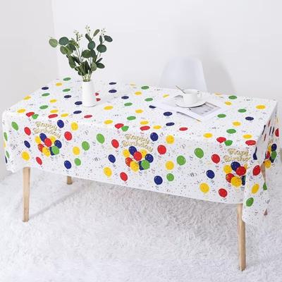 Plastic Disposable Tablecloth Thickened Table Covers Birthday Tablecloth Happy Birthday Star