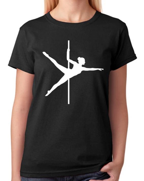 Pole Dancer Silhouette Fitness Art Ladies T-Shirt Dance Lover Tee L