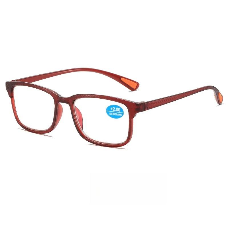 

Neutral Classic Square Reading Glasses High-Definition Blue Light Blocking Glasses Fashionable Ultra-Light Reading Glasses +4.0 +3.0