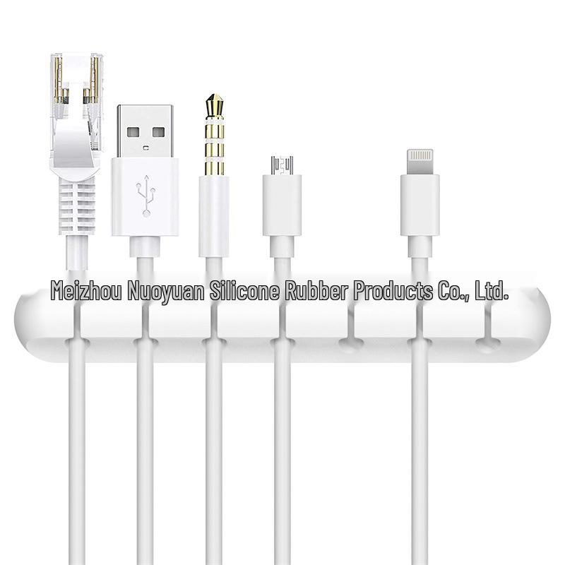 Silicone Cable Protector & Organizer: Self-adhesive Desktop & Car Clip Winder for Cables