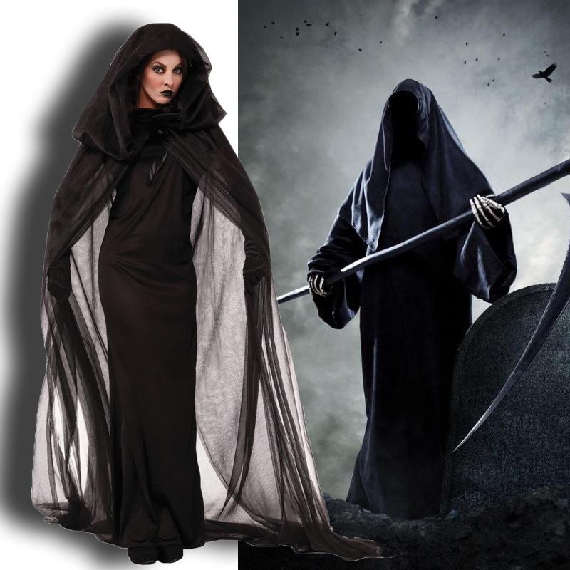Enchanting Women's Wicked Gothic Witch Dress With Full Length Hooded Cape