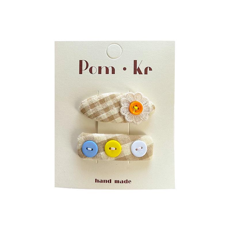 Plaid Bow Flower Hair Clip for Kids