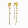 Colorful Tear Drop Cz Tassel Chain Earring Elegance Romantic Girlfriend Gift Fashion Jewelry