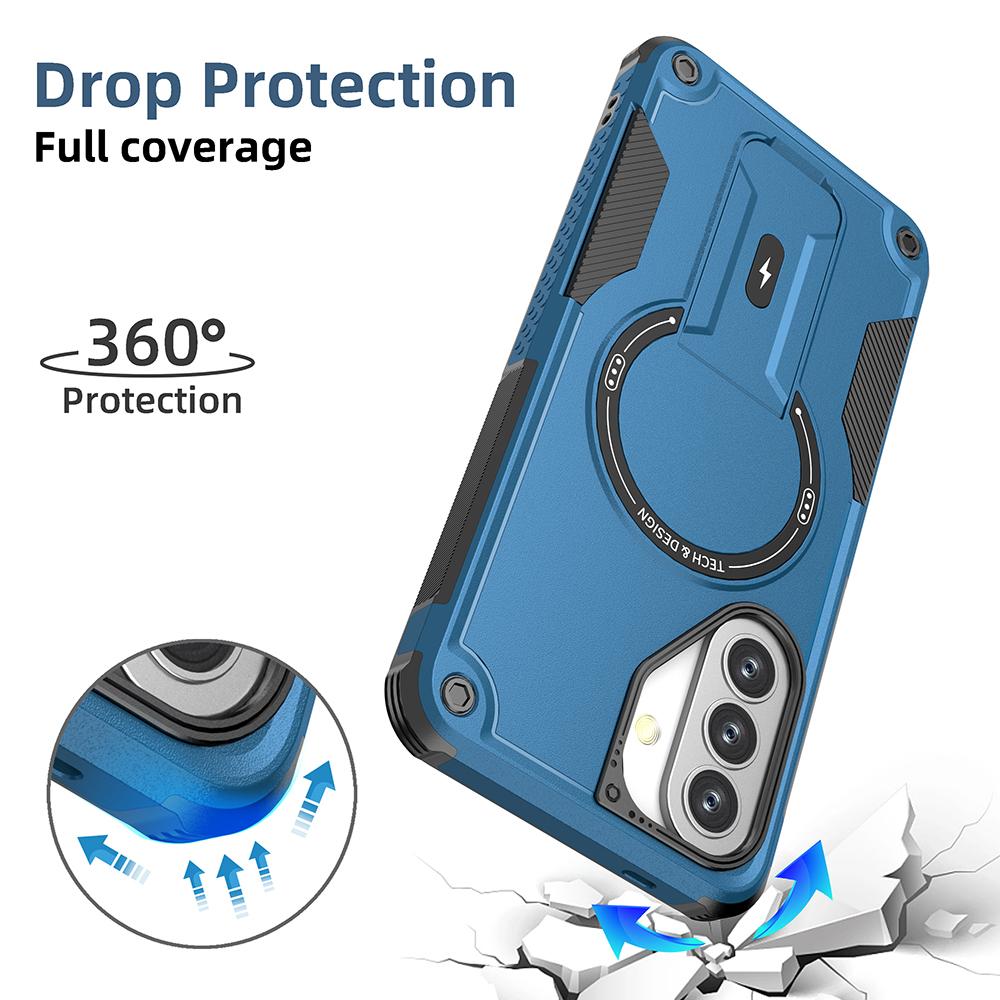 

Shockproof Magnetic Stand Case for Samsung Galaxy A57 5G A17 A37 A56 A36 A26 A16 A15 A35 A55 A14 A54 Hard Cover for Samsung A57 Galaxy A54 5G синій