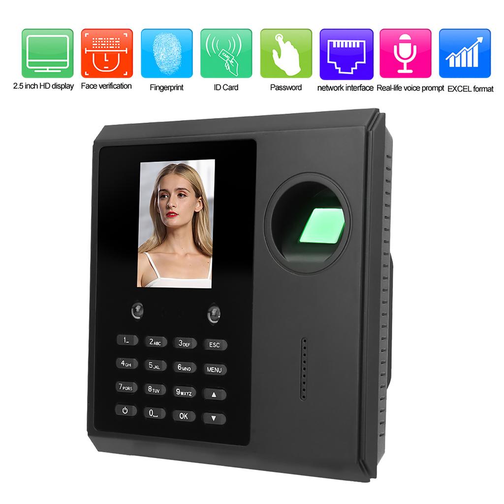 2.5in Face Fingerprint Time Attendance Access Control Machine w/ Network Interface