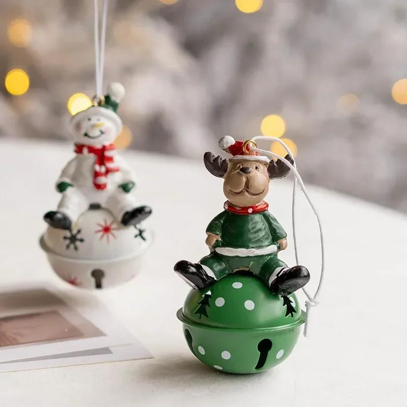 Christmas New Product Iron Art Christmas Bell Old Man Snowman Elk Bell Pendant Christmas Tree Decoration Christmases Decorations