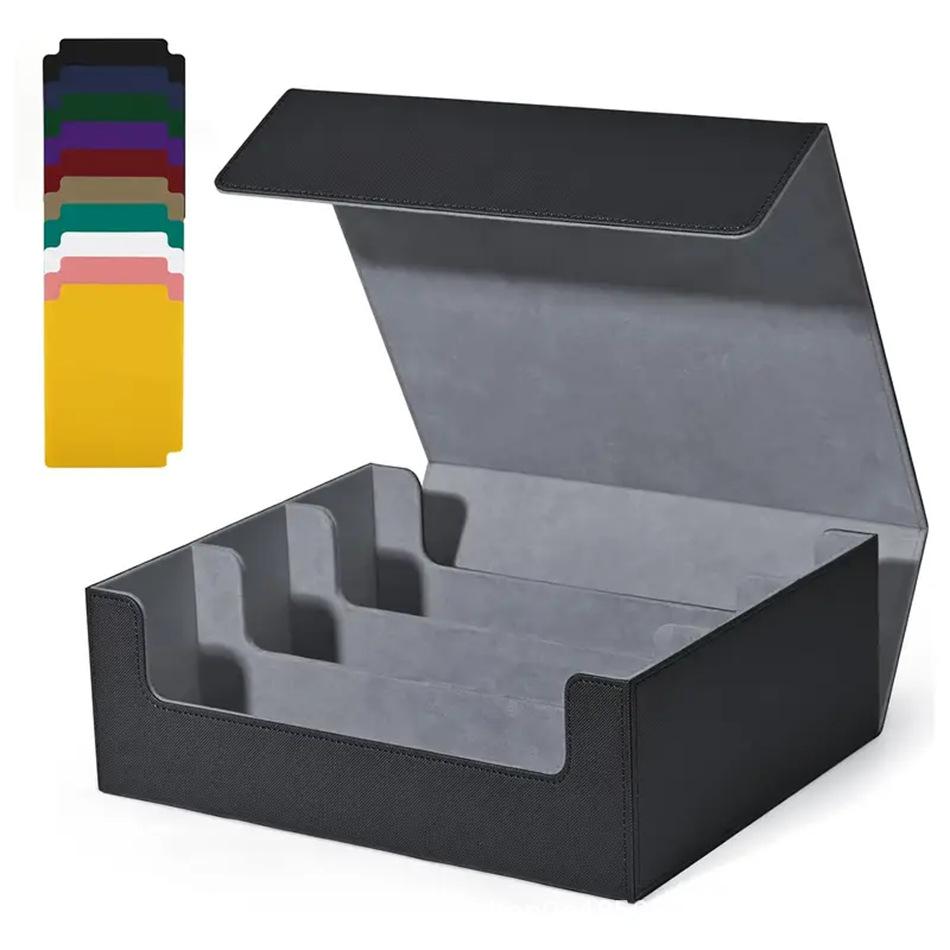 Portable Durable Eco-Friendly Card Deck Box Storage for Trading Cards 1800+ PU Leather Commander Card Deck Case