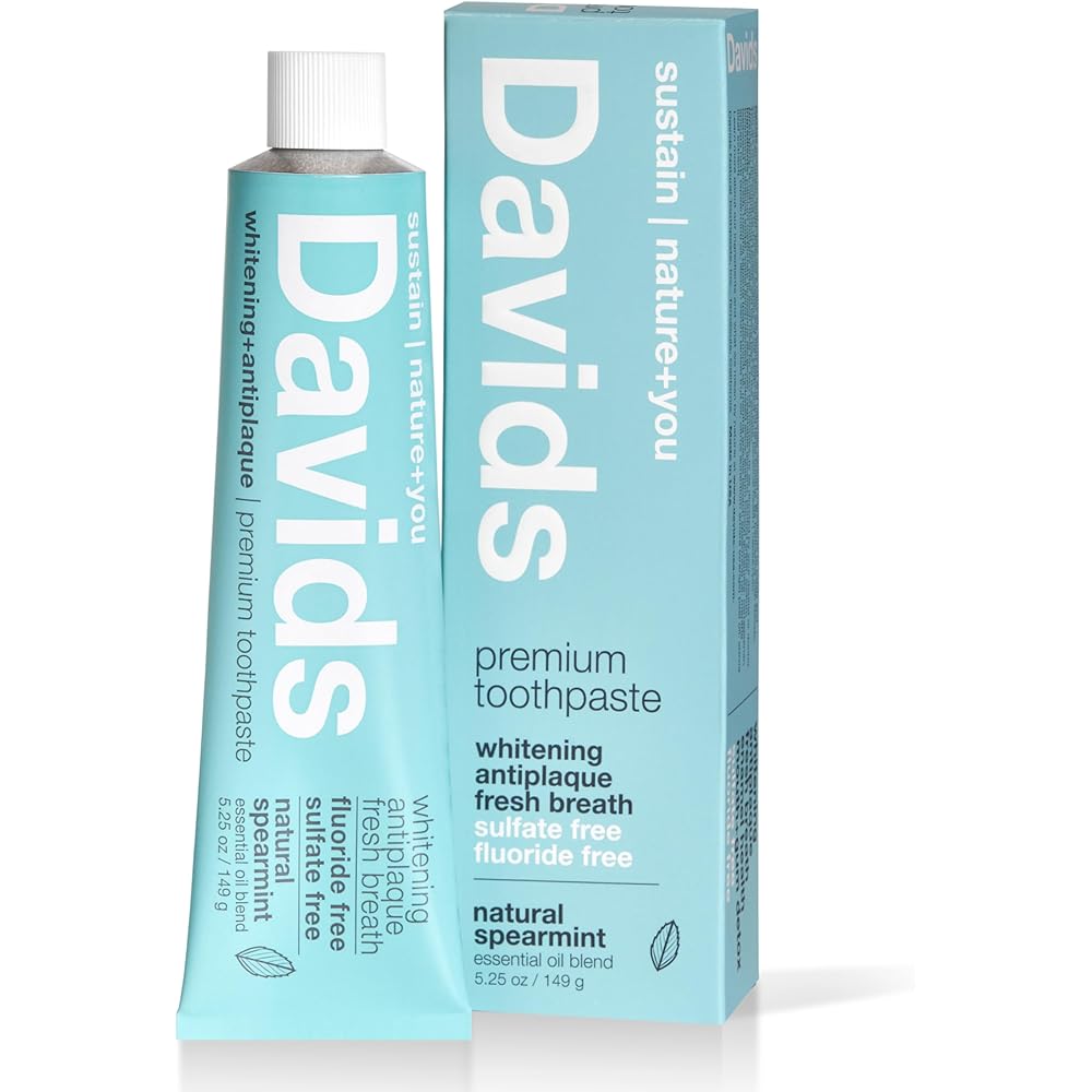 

Davids Whitening Toothpaste Spearmint 149g Natural Ingredients Oral Care