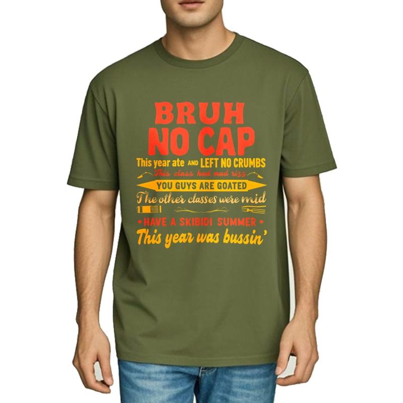 Streetwear Sommer Für Ihn T-Shirt Bruh Kein Scherz Nichts Übrig Geilster Mittelmäßiger Skibidi Sommer Lecker Kurzarm Atmungsaktiv Rundhals