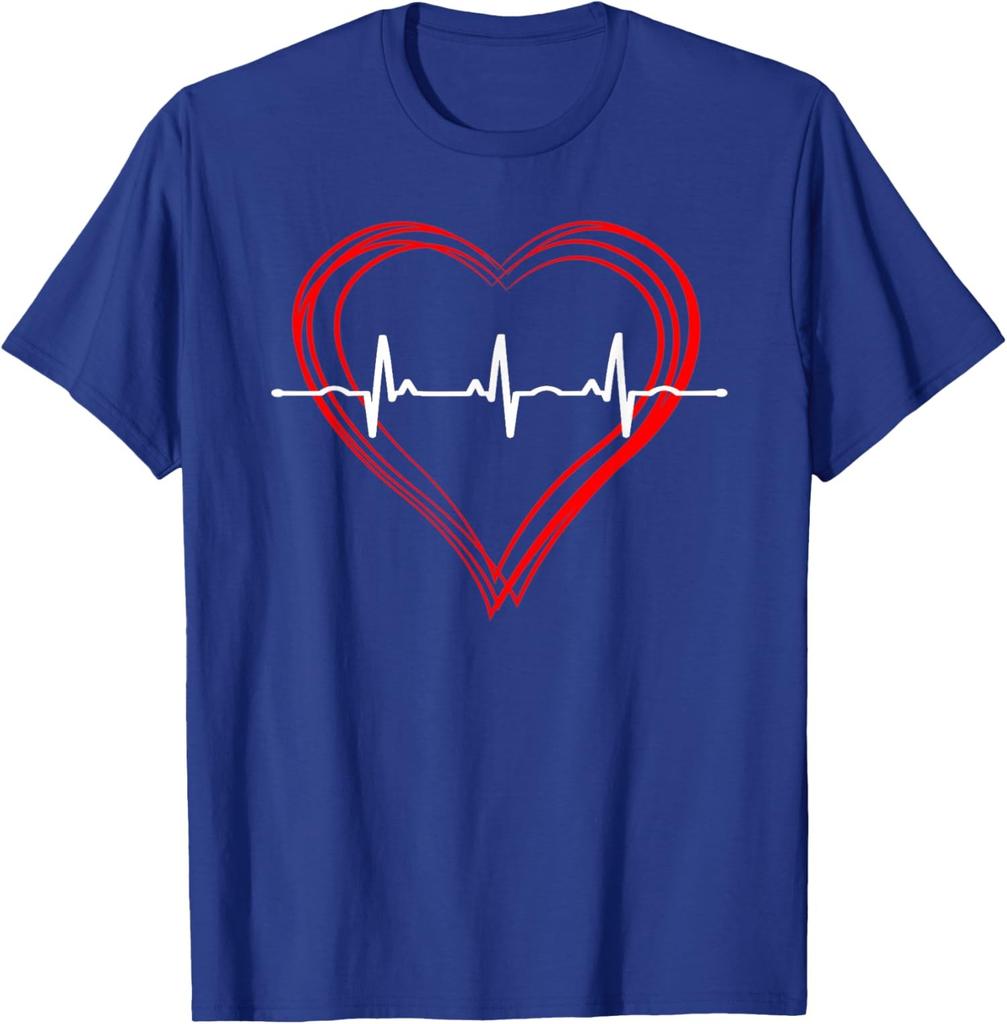 Heartbeat Love Cardiogram Hollow ECG Heart Unisex T-Shirt